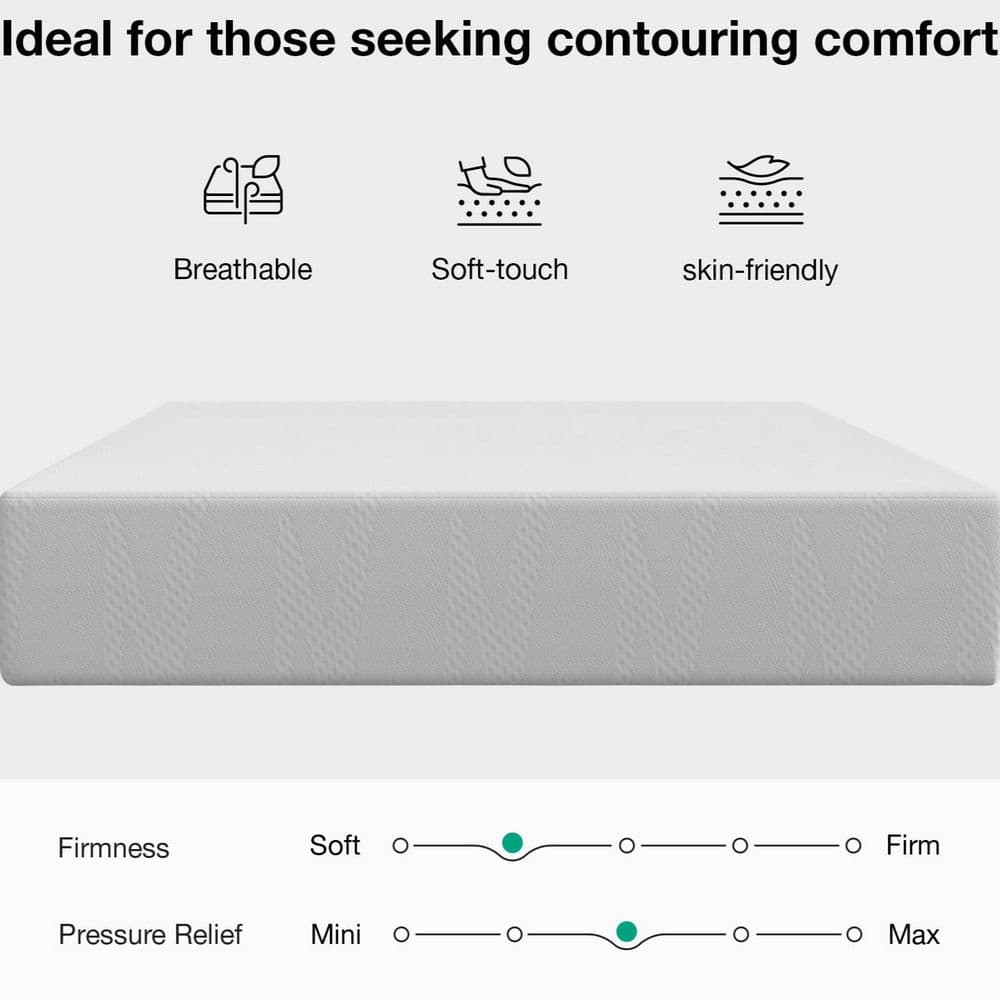 Comfortable Twin Medium 8 in. Gel Memory Foam Mattress, Double-sided Available - thumbnail 2
