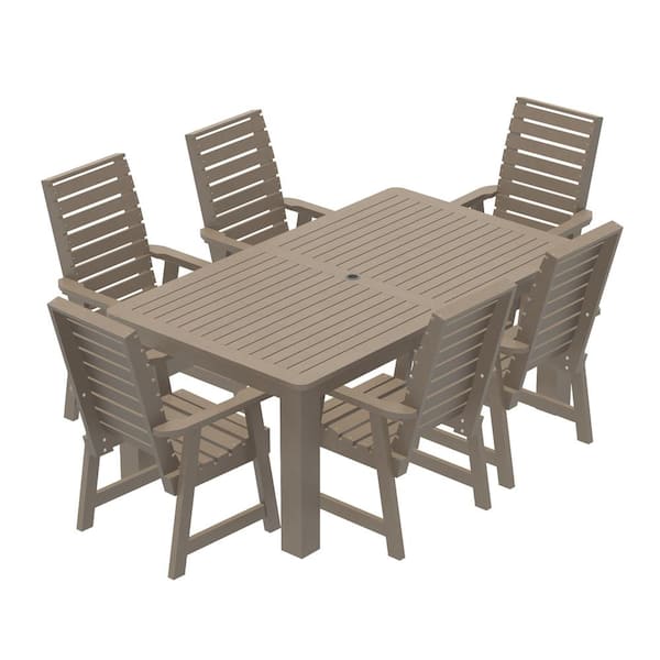 Highwood Glennville 7-Pieces 42 in. to 72 in. Dining Set