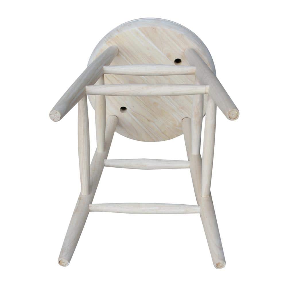 24-Inch Unfinished Swivel Solid Wood Counter Stool