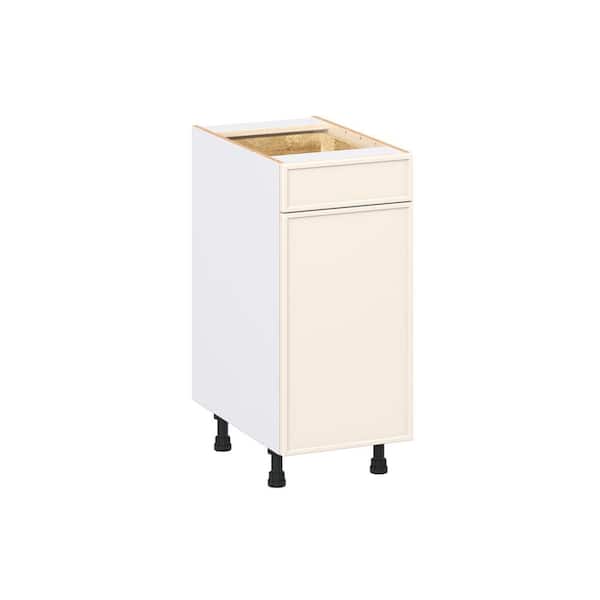 Fairview Washed Linen Slim Shaker Assembled Base Kitchen Cabinet With a Pull Out (15 in. W x 34.5 in. H x 24 in. D)