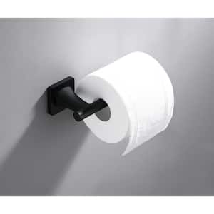 Bathroom Wall-Mount Single Post Toilet Paper Holder Non-Slip Tissue Roll Holder in Matte Black