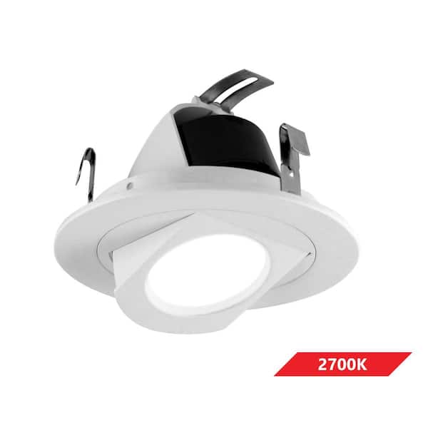 NICOR 4 in. White Retractable Wall Wash Integrated LED Recessed Downlight Trim, 2700K, 90 - The Home Depot