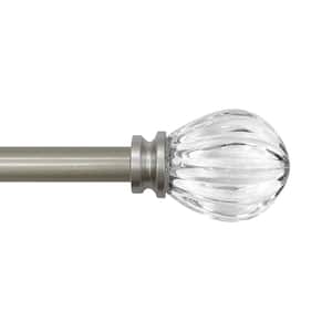 28 in. - 48 in. Adjustable Single Curtain Rod 5/8 in. Dia. in Silver with Acrylic Pumpkin finials