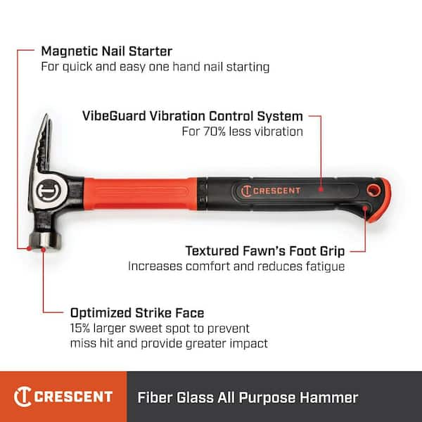 Crescent 16 oz. Fiberglass General Purpose Hammer CHFGP16 - The