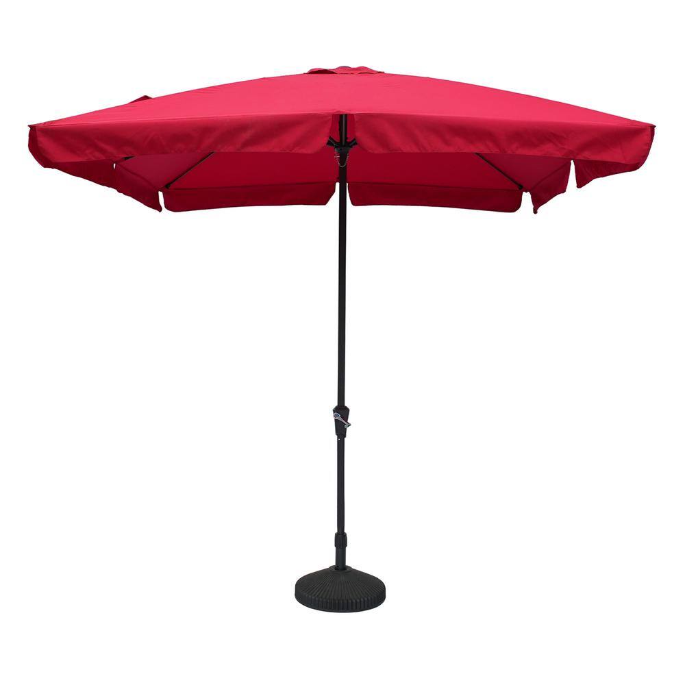 8 ft. x 10 ft. Square Crank Design Skirt with Skylight Outdoor Market Umbrella in Red with Base price history on PriceWatchPro