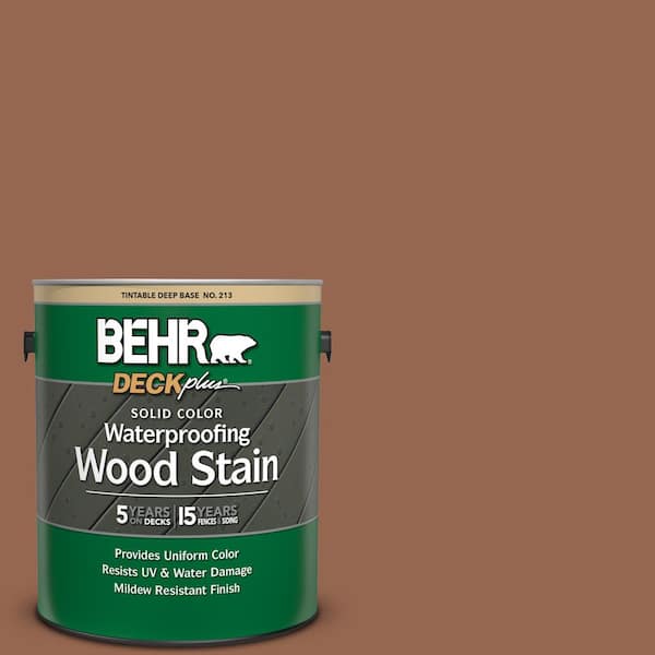 BEHR DECKplus 1 gal. #240F-6 Sable Brown Solid Color Waterproofing Exterior Wood Stain