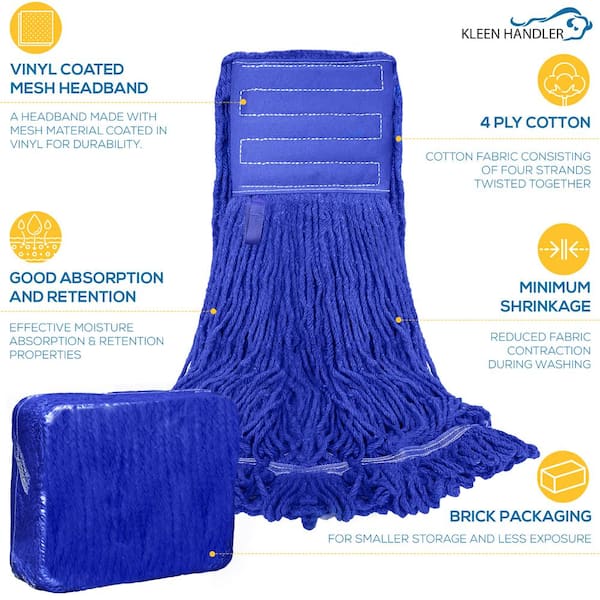BISON LIFE 5 in. Loop End Commercial String Mop Blended Mop