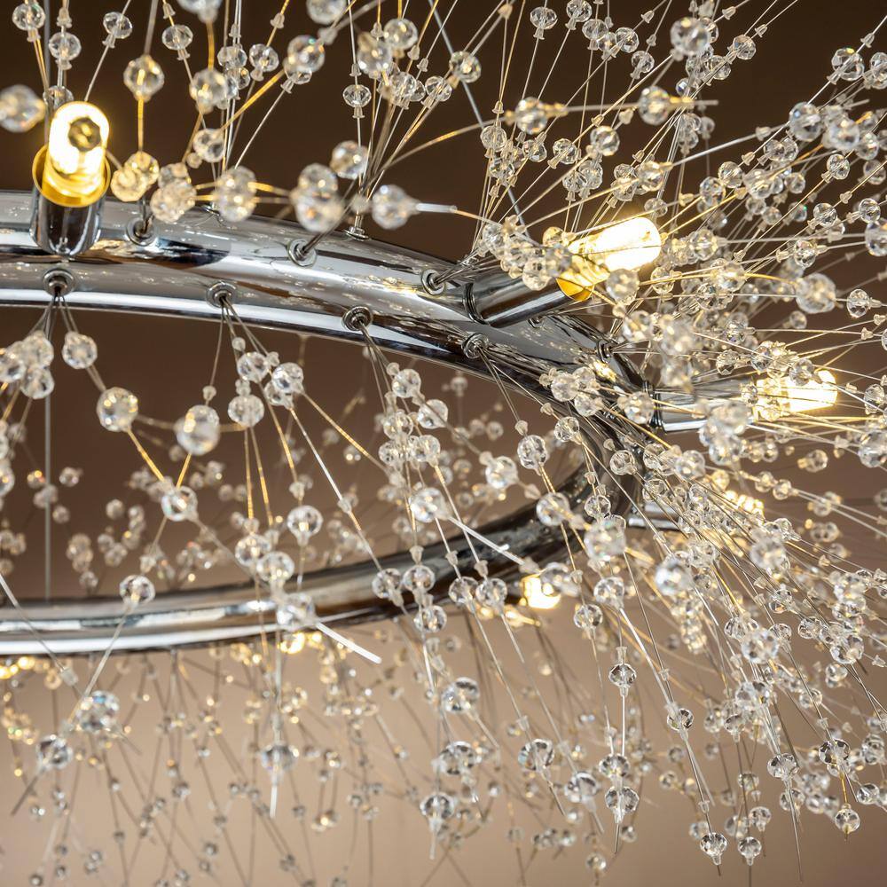 Chrome Crystal Firework Chandelier with Stainless Steel Frame