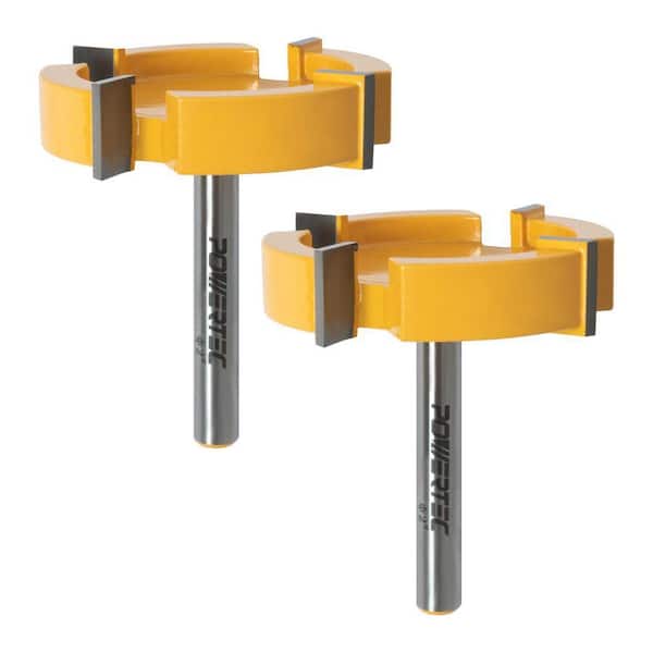 Slab Flattening Carbide Tipped Router Bit, 1/4 Shank, 2 in. Diameter, 1/2 in. Cutting for Spoilboard Surfacing (2-Pack)