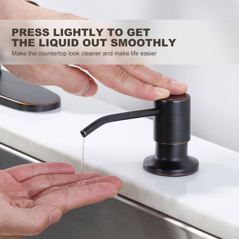 Oil-Rubbed Bronze High Arc Kitchen Faucet with Pull-out Spray and Soap Dispenser