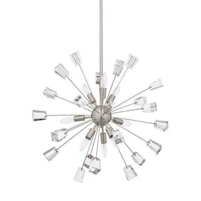 Kimberly 9-Light Crystal and Brushed Nickel Sputnik Chandelier