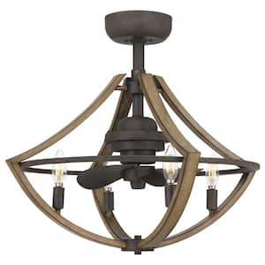 Shire 23.25 in. Rustic Black Ceiling Fan with Light