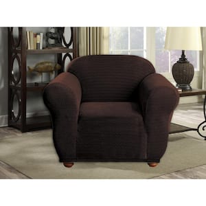 Hayden Water Resistant Chocolate Fit Polyester Fit Chair Slip Cover