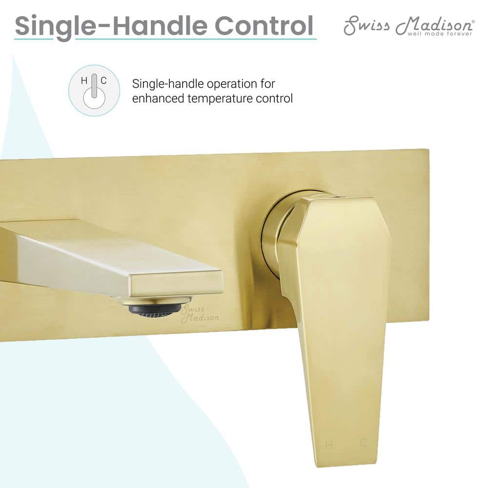Voltaire Elegance 9'' Wall-Mount Bathroom Faucet in Brushed Gold