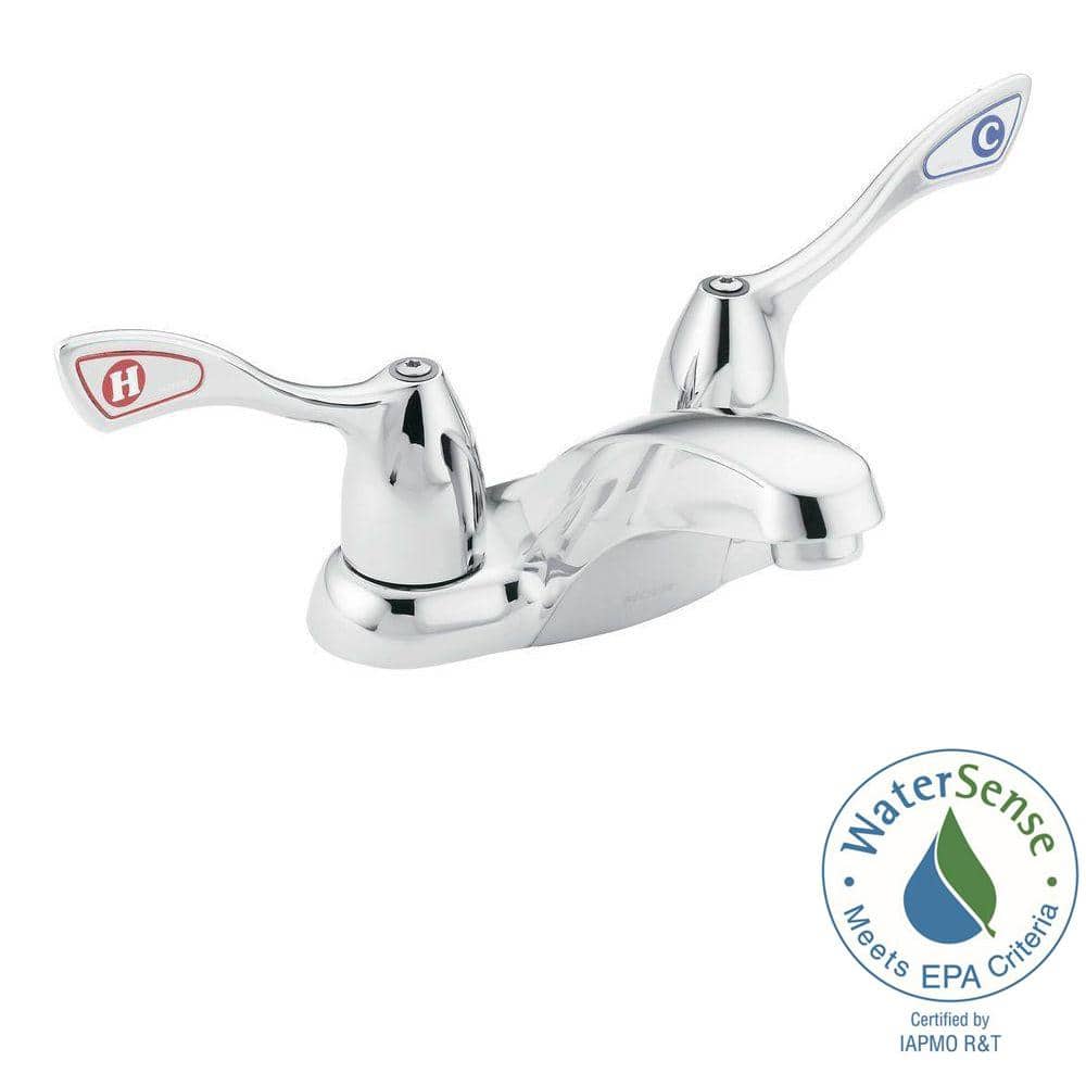 Chrome Modern Double Handle Centerset Bathroom Faucet