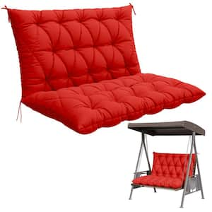 47 in. x 40 in. 2-Seater Patio Contoured Replacement Bench Cushion Outdoor Porch Swing Cushion Cushion Red