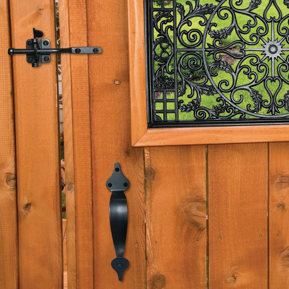 Heavy Duty Black Satin Gate Hardware Kit for Wood and Vinyl