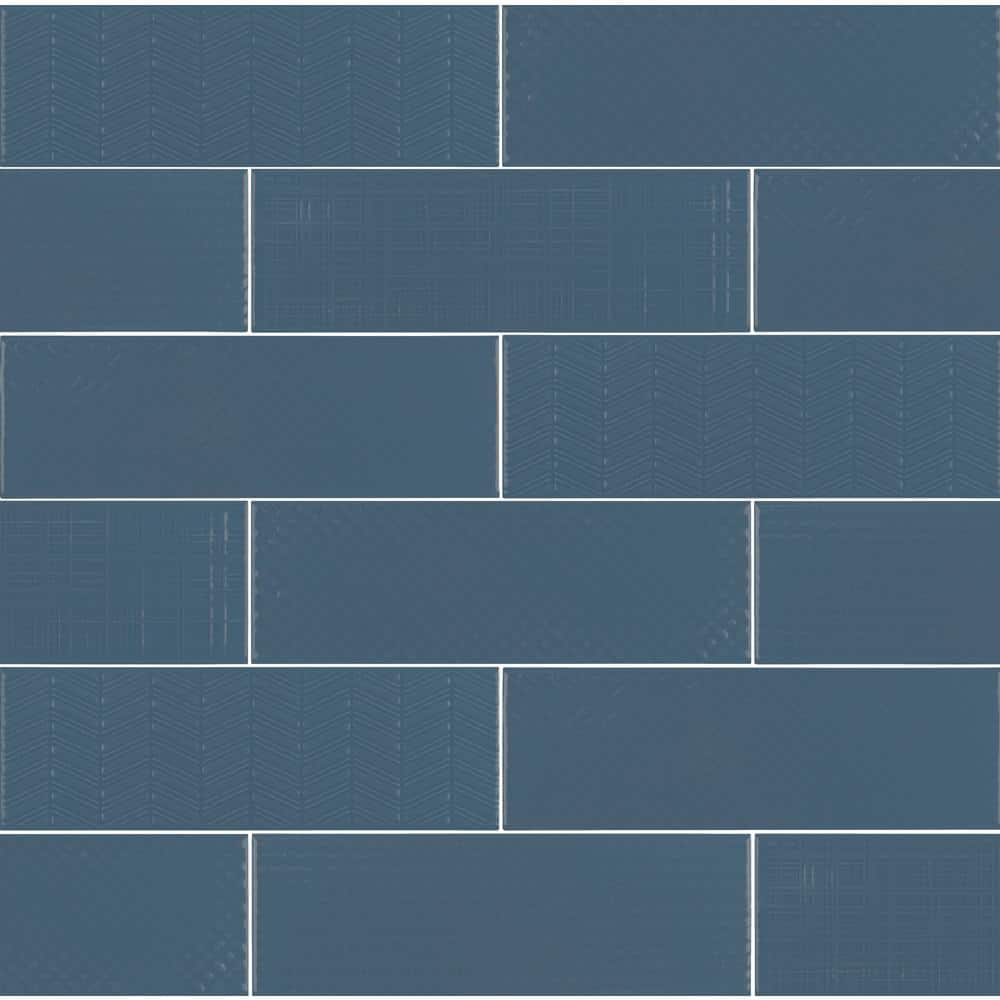 MSI Take Home Tile Sample - Citylights 3D Mix 4 in. x 4 in. Glossy ...