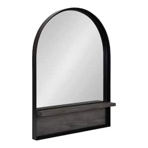 Owing 24.00 in. W x 32.00 in. H Arch Metal Gray Black Framed Modern Functional Mirror