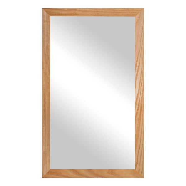2 in. Natural Frame (30 in. W x 23 in. H) Oak Hardwood Rectangle Wall Mirror