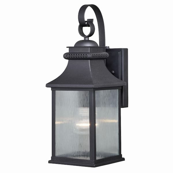 VAXCEL Cambridge 1 Light Dusk to Dawn Bronze Outdoor Wall Lantern Clear Glass
