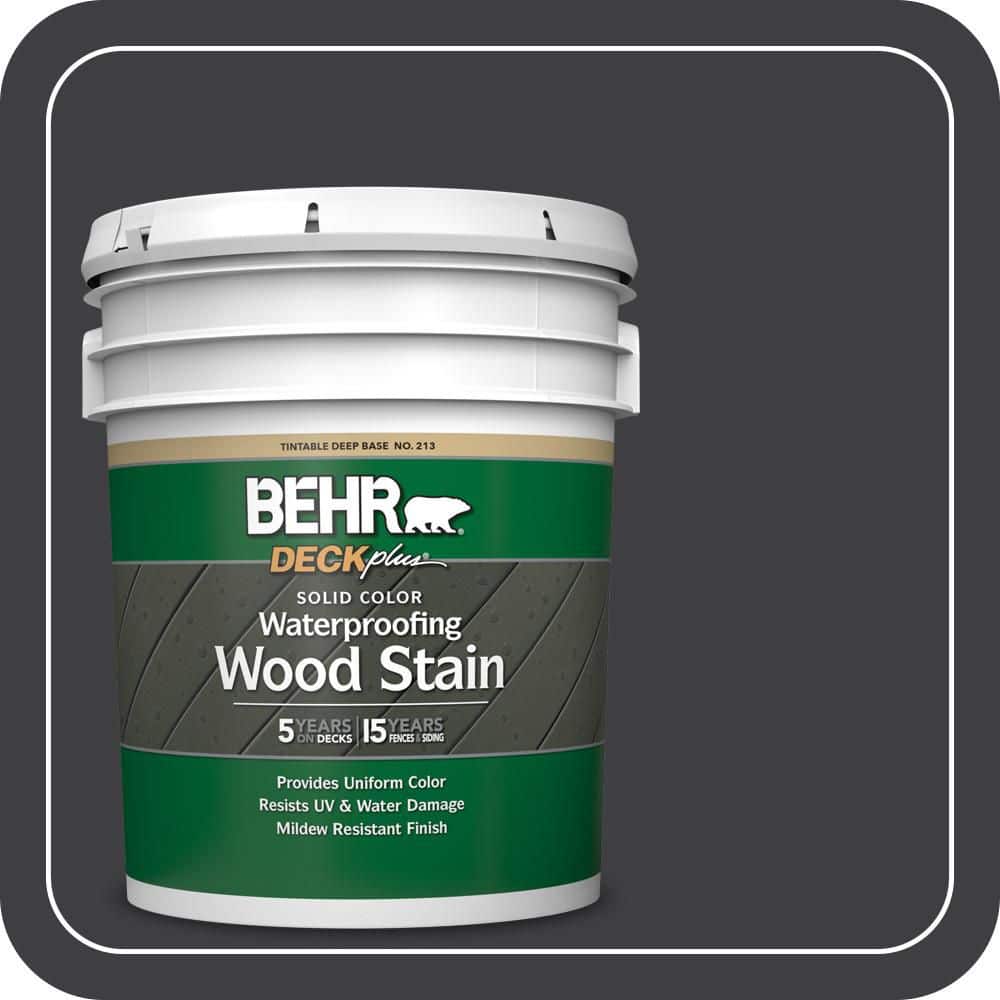 BEHR DECKplus 5 gal. #ECC-10-2 Jet Black Solid Color Waterproofing
