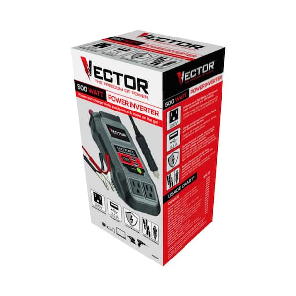 VECTOR 500 Watt Power Inverter, Dual Power Inverter, Two USB