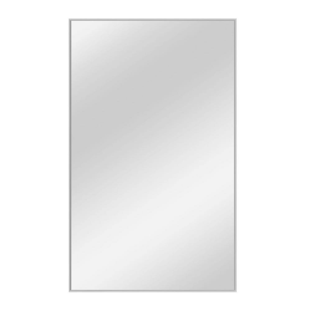 31.5 in. W x 51 in. H Modern Rectangular Metal Frame Silver Wall Leaning Mirror NT13080S The