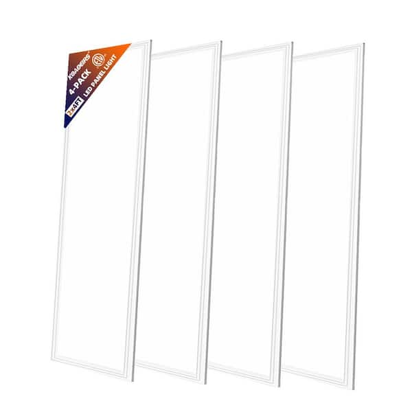 KOAOEIRS 7800 Lumens 2 ft. x 4 ft. Integrated LED Flat Panel Light Lay in Fixture for Office ETL Listed 0-10-Volt Dimmable 4-Pack