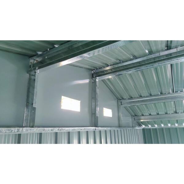 Dark Gray 13 ft. W x 20 ft. D Metal Outdoor Storage Shed with Side