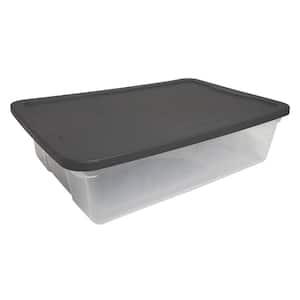 Snaplock 28-Qt. Under Bed Clear Storage Container with Gray Lid (2-Pack)