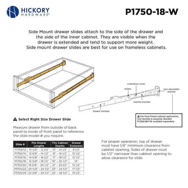 24 in. Side Mount Euro Drawer Slide (1-Pack) 24 in. Side Mount Euro Drawer Slide (1-Pack)