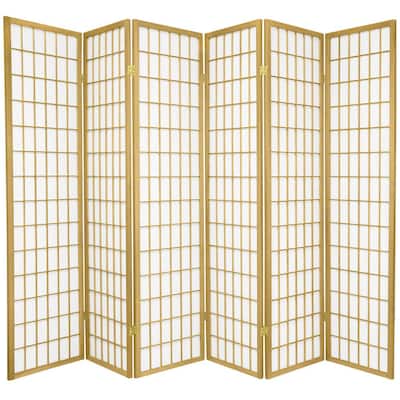 6 ft. Gold Window Pane 6-Panel Room Divider