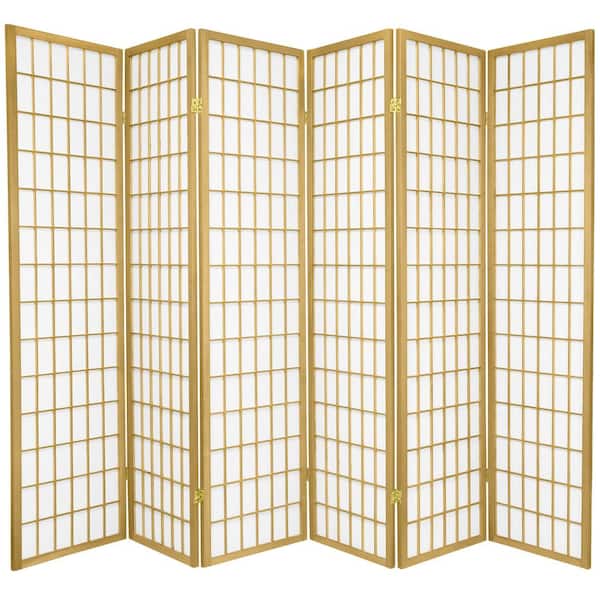 6 ft. Gold Window Pane 6-Panel Room Divider