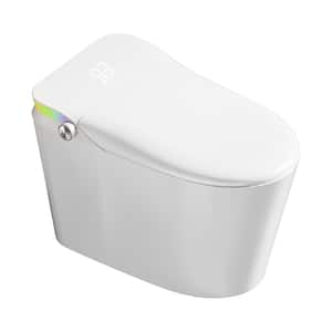 1.25 GPF Tankless Elongated Smart Toilet Bidet in White with Auto Open/Close, Auto Flushing, Heated Seat, Warm Air Dryer