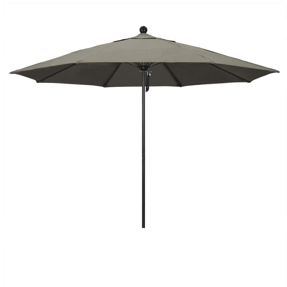 11 ft. Black Aluminum Market Patio Umbrella with Fiberglass Ribs Pulley Lift in Spectrum Dove Sunbrella price history on PriceWatchPro