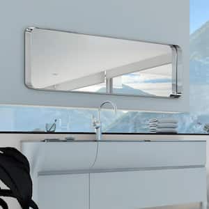 48 in. x 18 in. Ultra Rectangle Polished Silver Stainless Steel Framed Wall Mirror