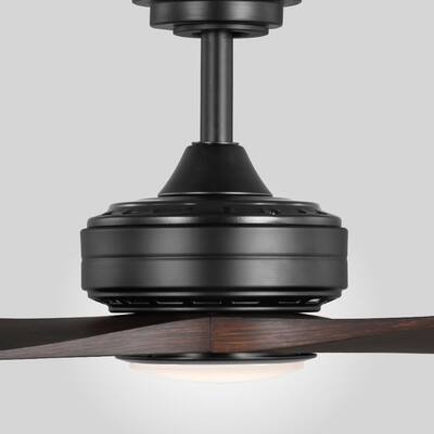 Bayshire 52 in. LED Indoor/Outdoor Matte Black Ceiling Fan with Remote Control and White Color Changing Light Kit