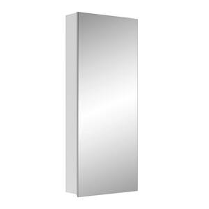 15 in. W x 36 in. H Rectangular MDF Medicine Cabinet with Mirror in White, Right Open