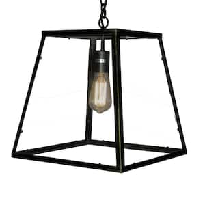 Edison Minerva Collection 1-Light Black Indoor Hanging Lamp