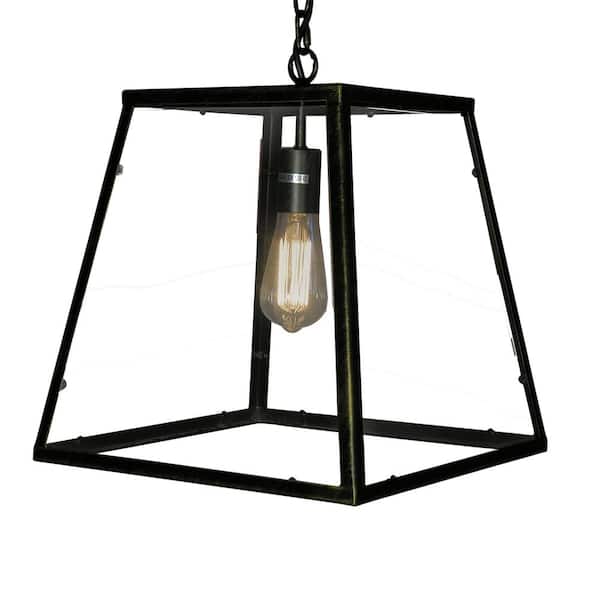 Warehouse of Tiffany Edison Minerva Collection 1-Light Black Indoor Hanging Lamp