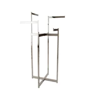 4-Way Folding Chrome Metal Clothes Rack 32 in. W x 72 in. H