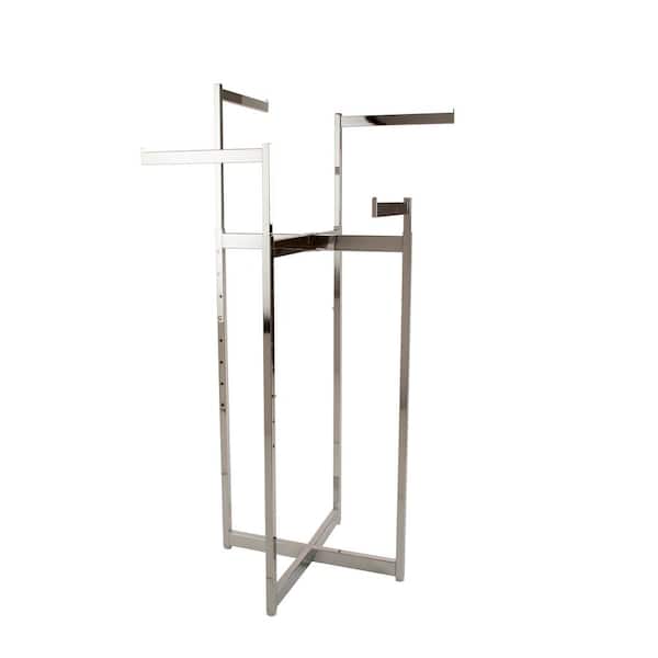 Econoco 4-Way Folding Chrome Metal Clothes Rack 32 in. W x 72 in. H