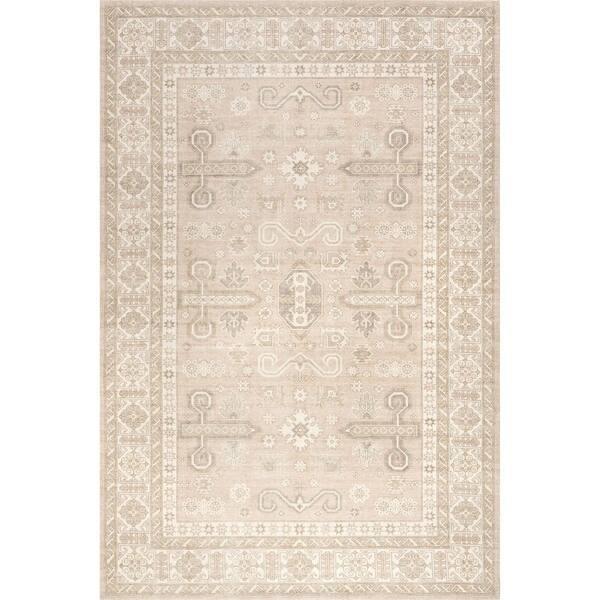 RUGS USA Fae Wool Cotton Beige 9 ft. x 12 ft. Indoor/Outdoor Patio Area Rug