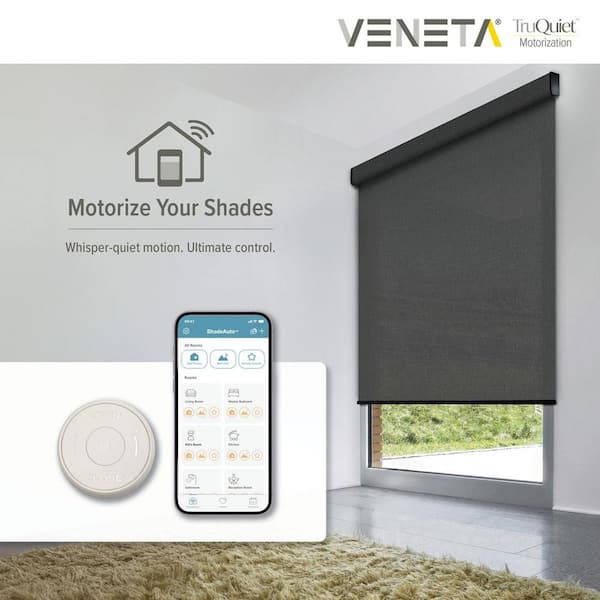 TruQuiet™ Smart Home Motorized Solar Shade with RevitaEZ™ Charger
