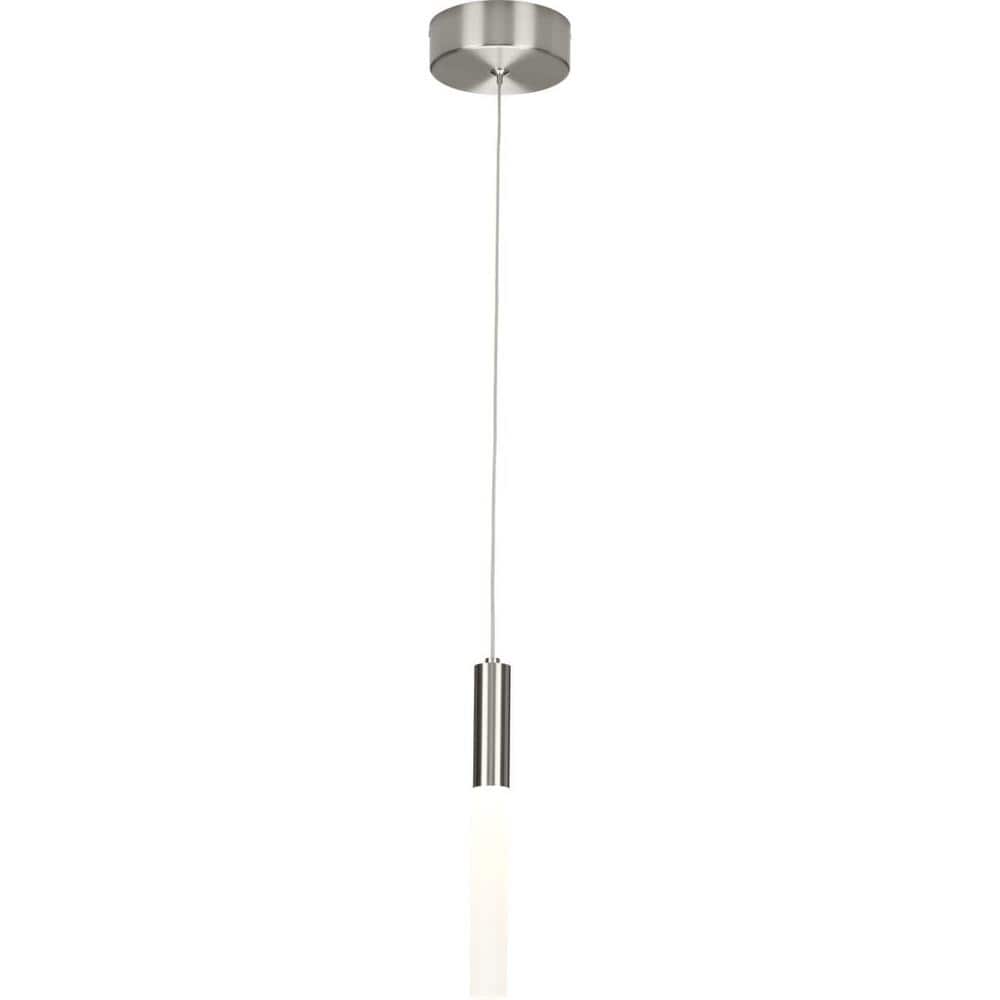 Kylo 13" LED Brushed Nickel Modern Hanging Pendant with Frosted Acrylic Shade
