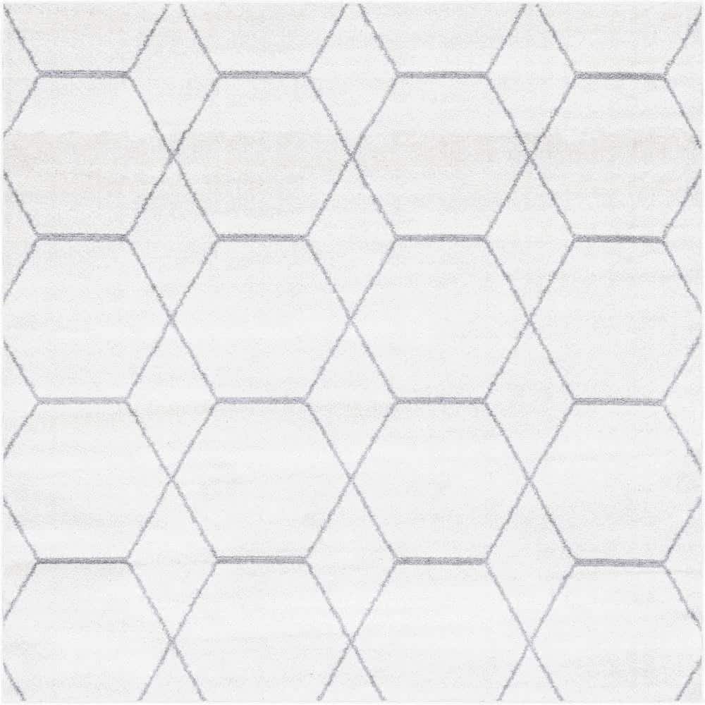 Trellis Frieze Geometric Ivory 7 ft. x 7 ft. Area Rug price history on PriceWatchPro