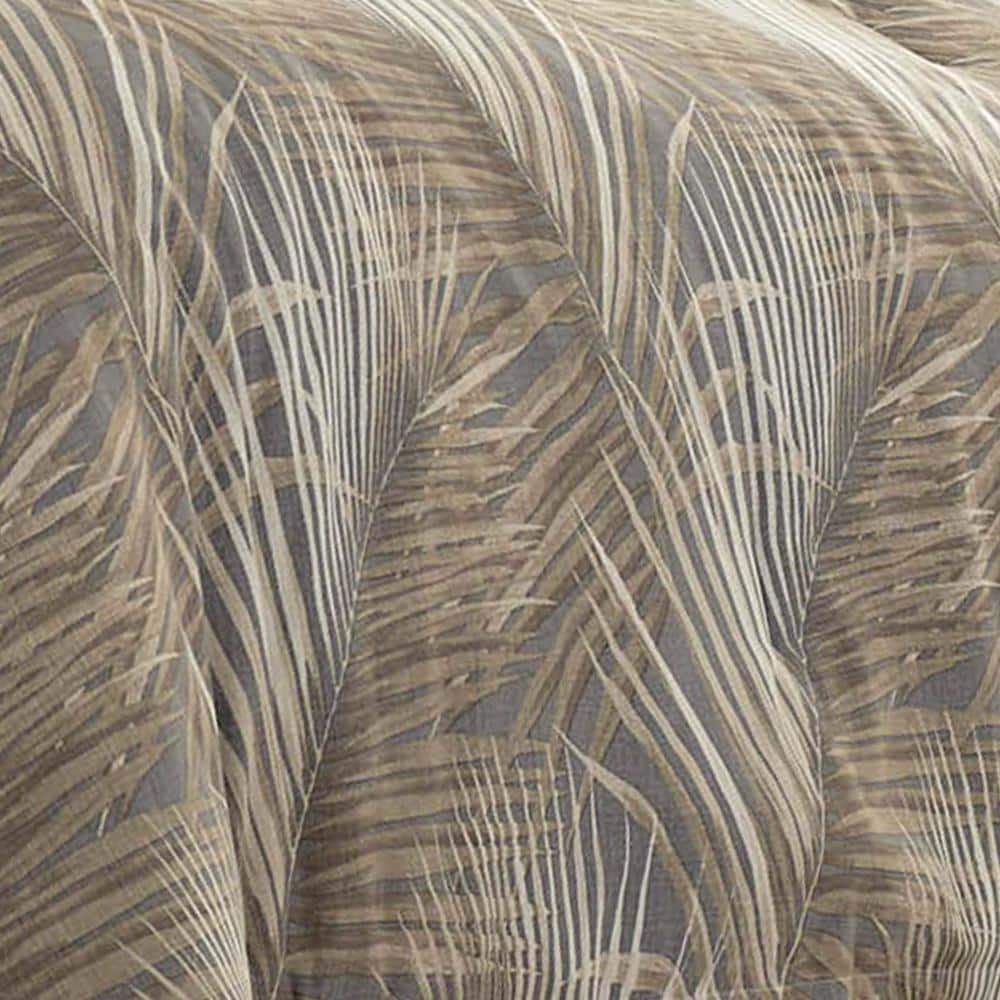 Gray Cotton Reversible Queen Comforter Set with Shams