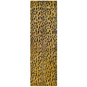 Soho Beige/Brown 3 ft. x 10 ft. Speckled Animal Print Runner Rug