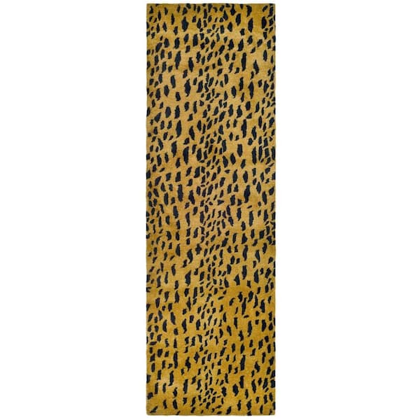 SAFAVIEH Soho Beige/Brown 3 ft. x 10 ft. Speckled Animal Print Runner Rug